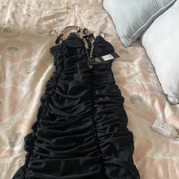 Madison Mesh Black Maxi Dress - Picture 4 of 6